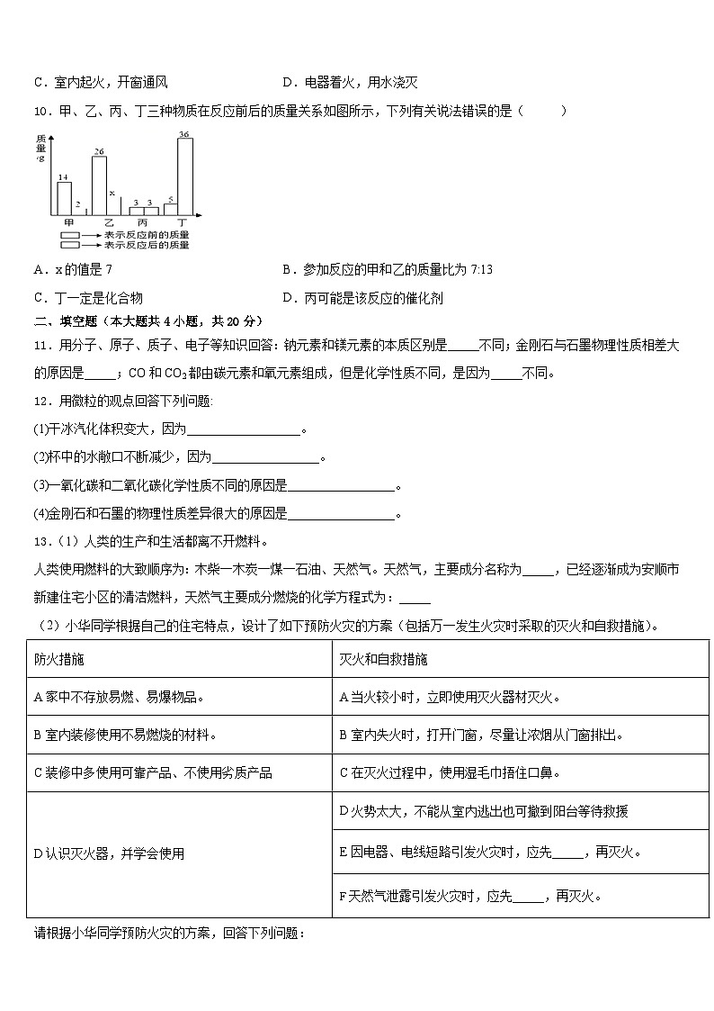 湖北省孝感市八校联谊2023-2024学年化学九年级第一学期期末学业质量监测试题含答案第3页