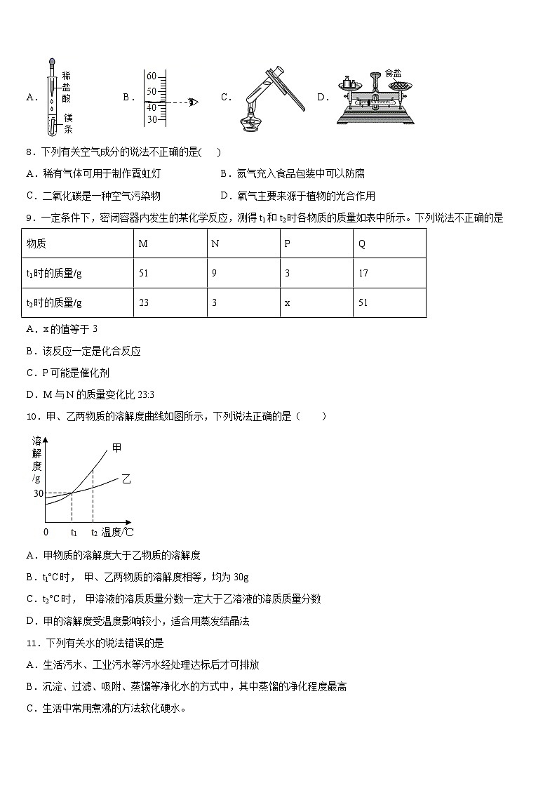 湖北省恩施市龙凤镇民族初级中学2023-2024学年化学九年级第一学期期末调研模拟试题含答案02