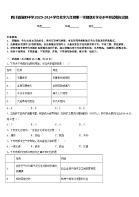 四川省简阳中学2023-2024学年化学九年级第一学期期末学业水平测试模拟试题含答案