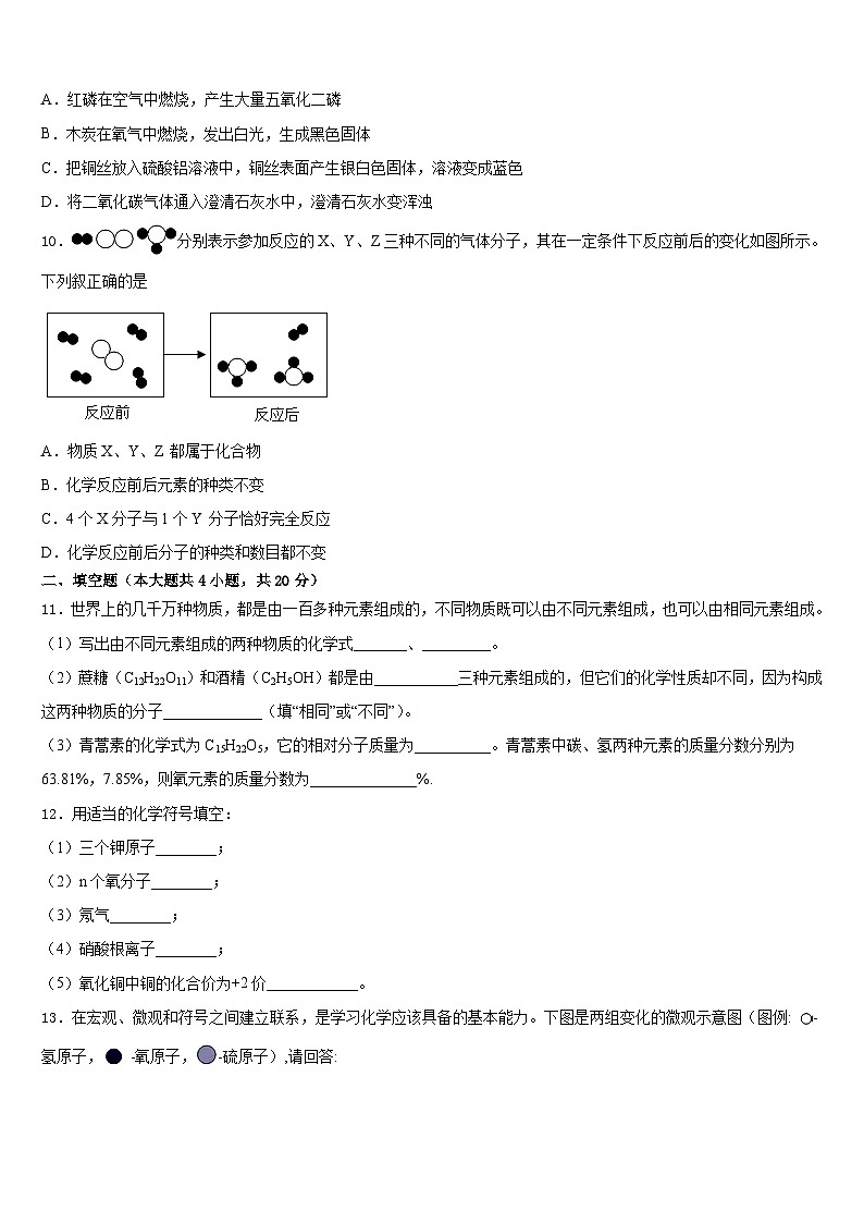湖北省武汉大附中2023-2024学年化学九上期末统考试题含答案第3页