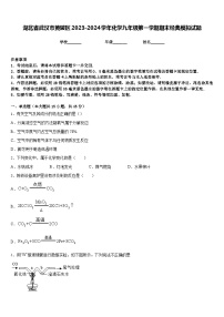 湖北省武汉市黄陂区2023-2024学年化学九年级第一学期期末经典模拟试题含答案