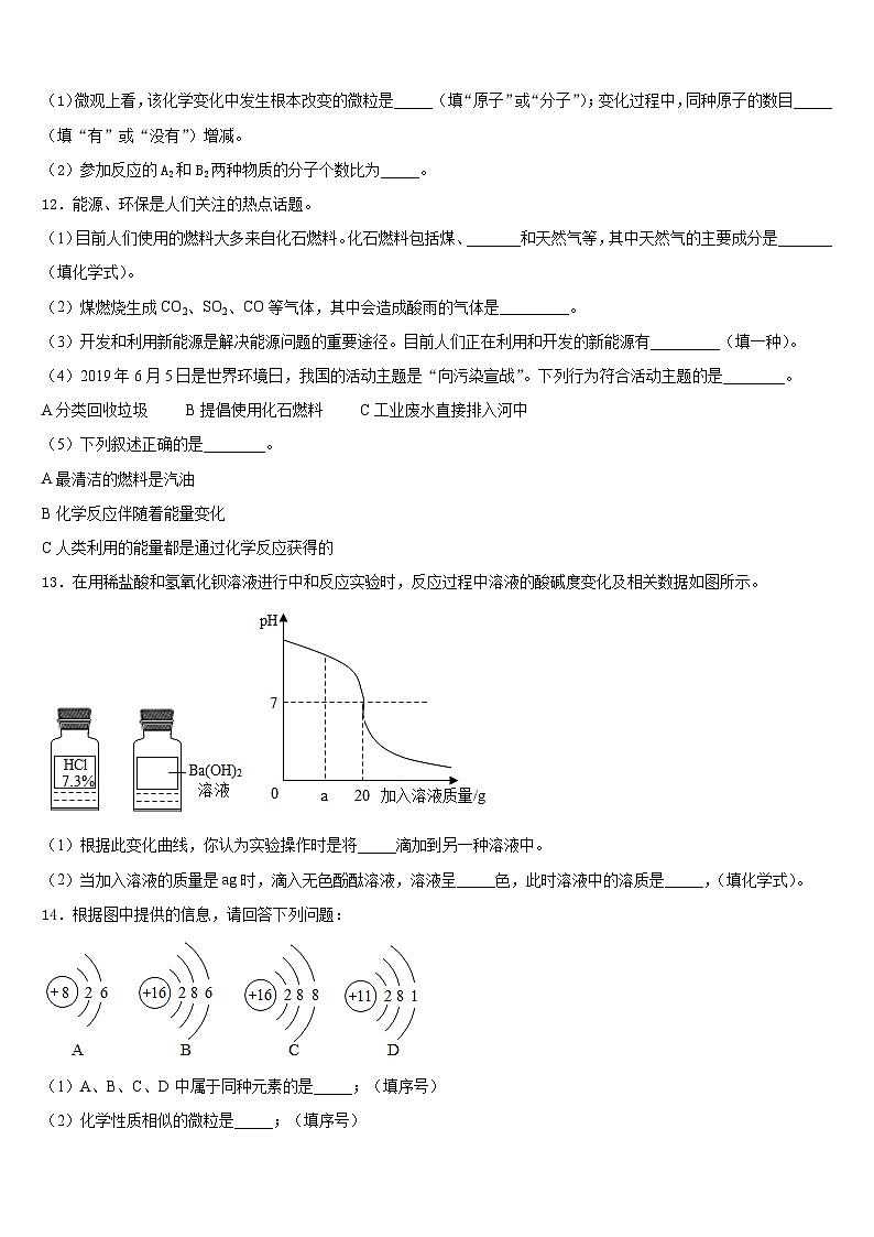 湖北省武汉市武昌区第四十六中学2023-2024学年九年级化学第一学期期末质量检测模拟试题含答案第3页