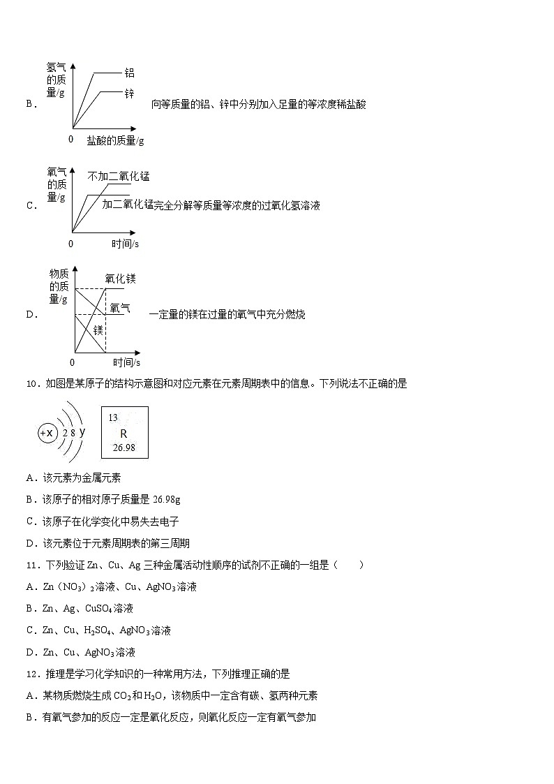 四川省眉山外国语学校2023-2024学年化学九上期末学业水平测试模拟试题含答案第3页