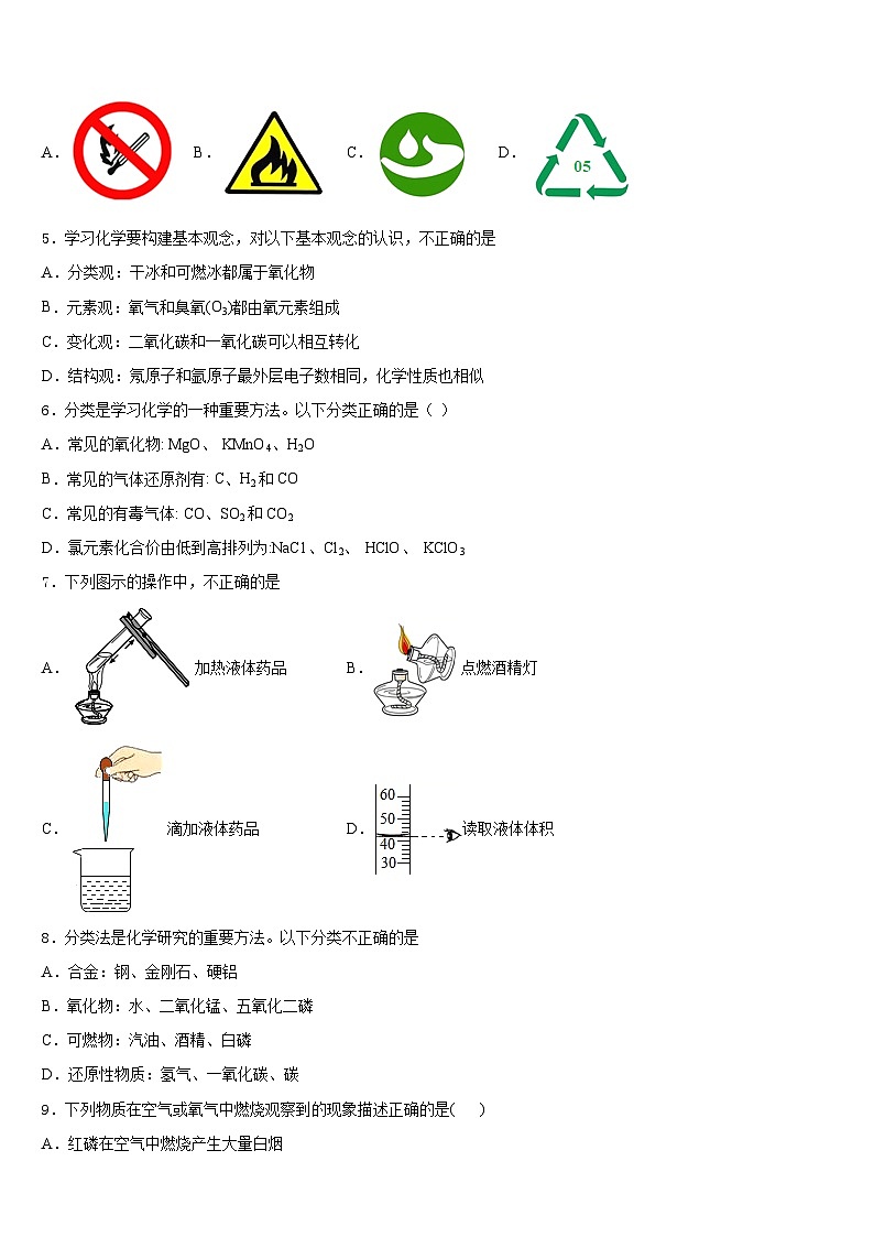山东省郯城育才中学2023-2024学年九年级化学第一学期期末学业水平测试模拟试题含答案第2页
