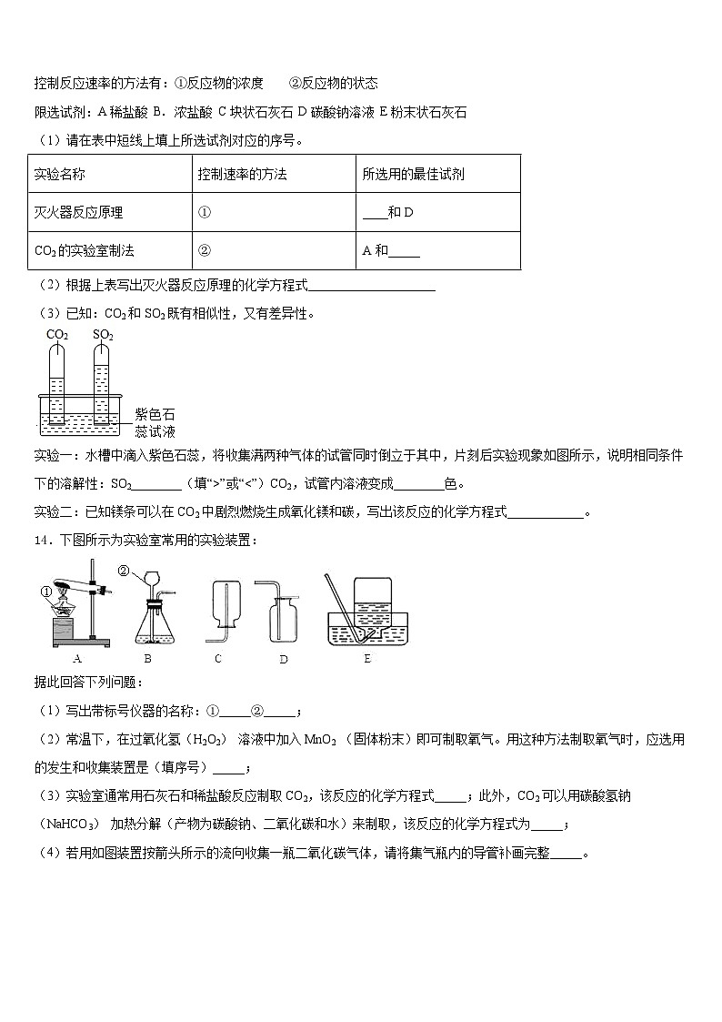 广东省广州市广州大附中2023-2024学年化学九年级第一学期期末学业水平测试模拟试题含答案03