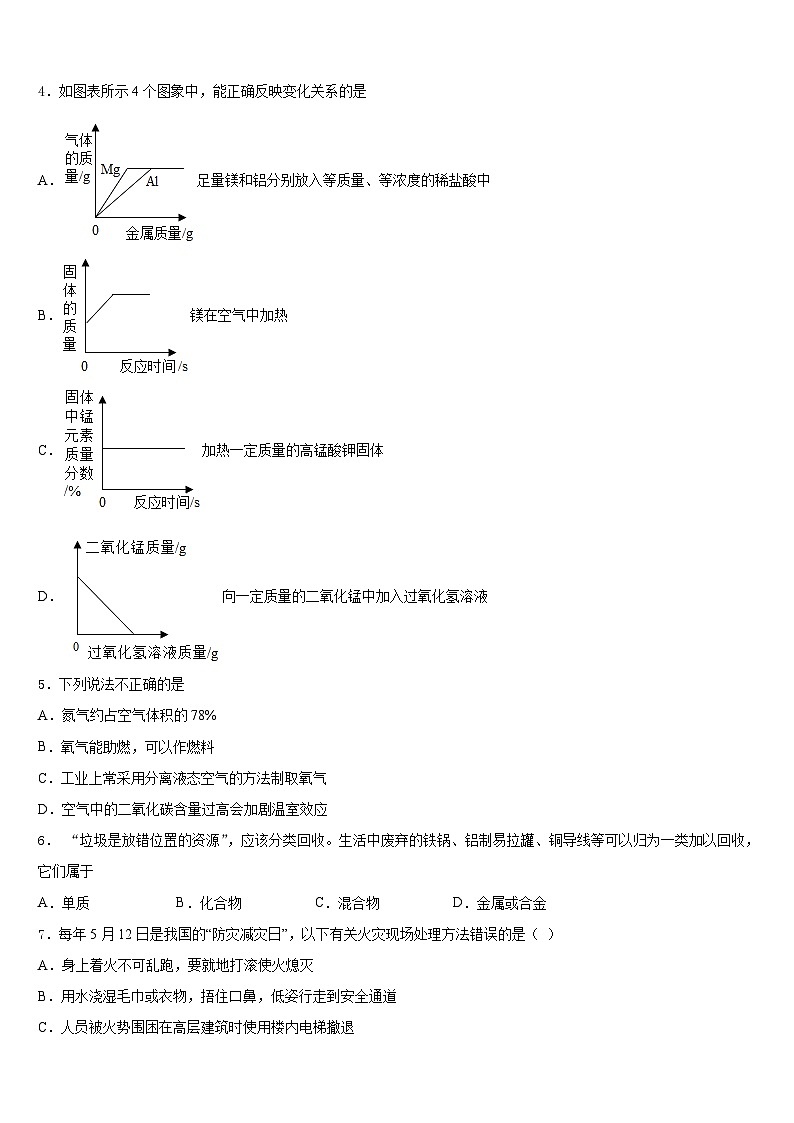 湖北省黄冈市季黄梅县2023-2024学年化学九上期末质量跟踪监视试题含答案第2页