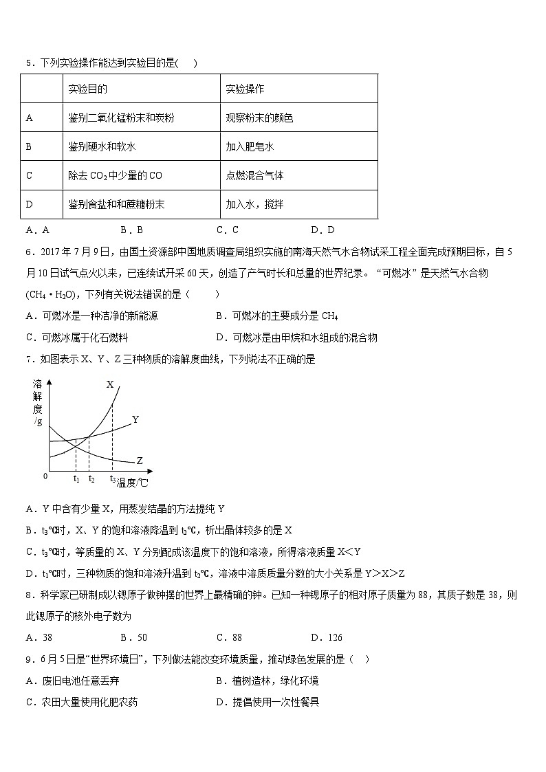 湖北省襄阳市襄城区2023-2024学年九上化学期末调研试题含答案02