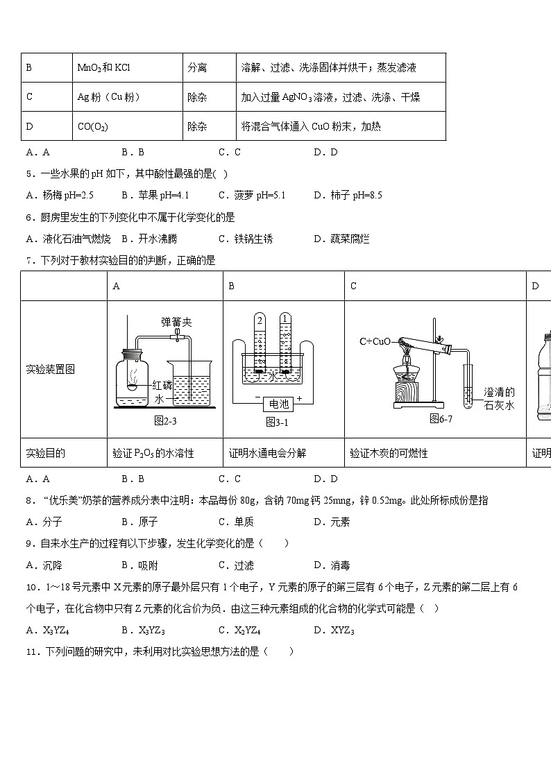 湖南省郴州市第五完全中学2023-2024学年化学九年级第一学期期末质量检测模拟试题含答案第2页