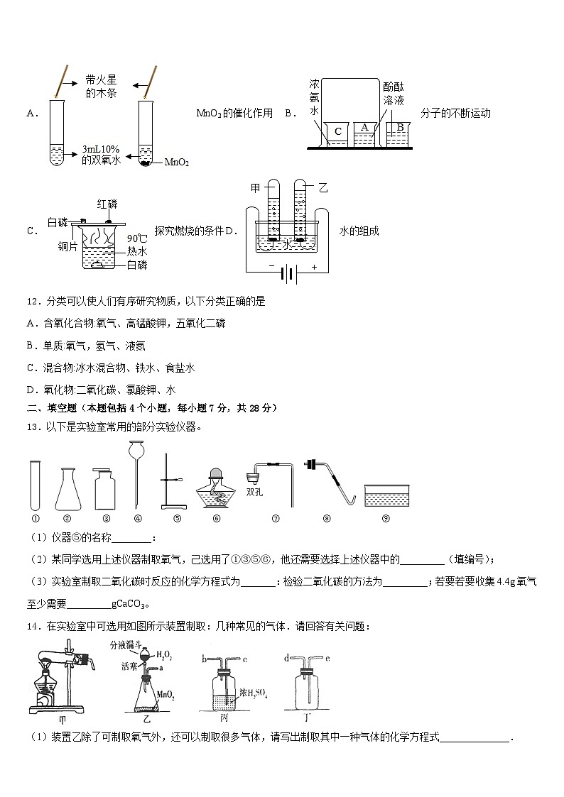 湖南省郴州市第五完全中学2023-2024学年化学九年级第一学期期末质量检测模拟试题含答案第3页