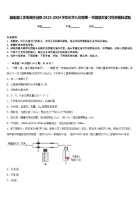 湖南省江华瑶族自治县2023-2024学年化学九年级第一学期期末复习检测模拟试题含答案