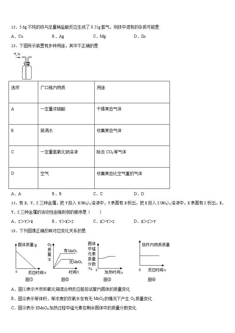 湖南省祁阳县2023-2024学年化学九上期末复习检测模拟试题含答案第3页