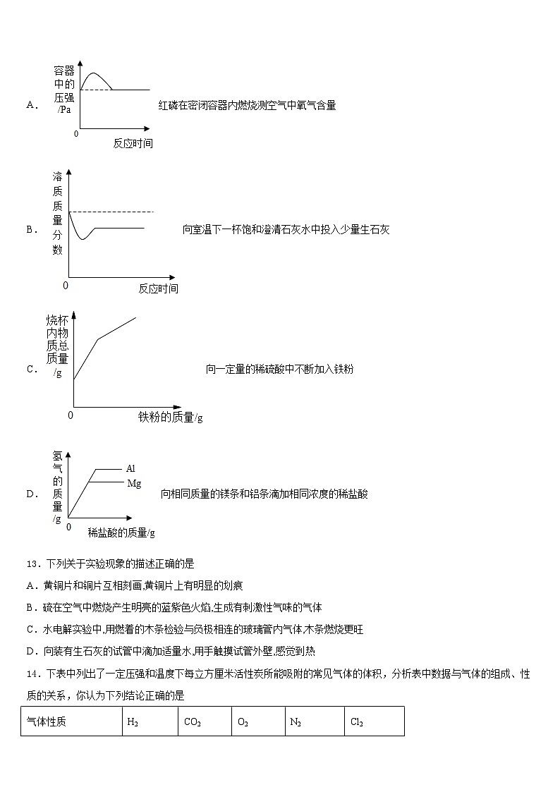 湖南省邵阳市名校2023-2024学年化学九年级第一学期期末复习检测模拟试题含答案03
