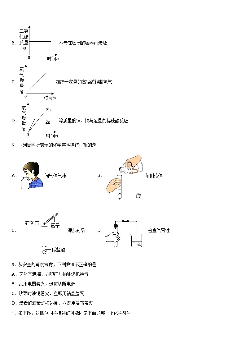 湖南省师范大附属中学2023-2024学年九上化学期末达标检测试题含答案02