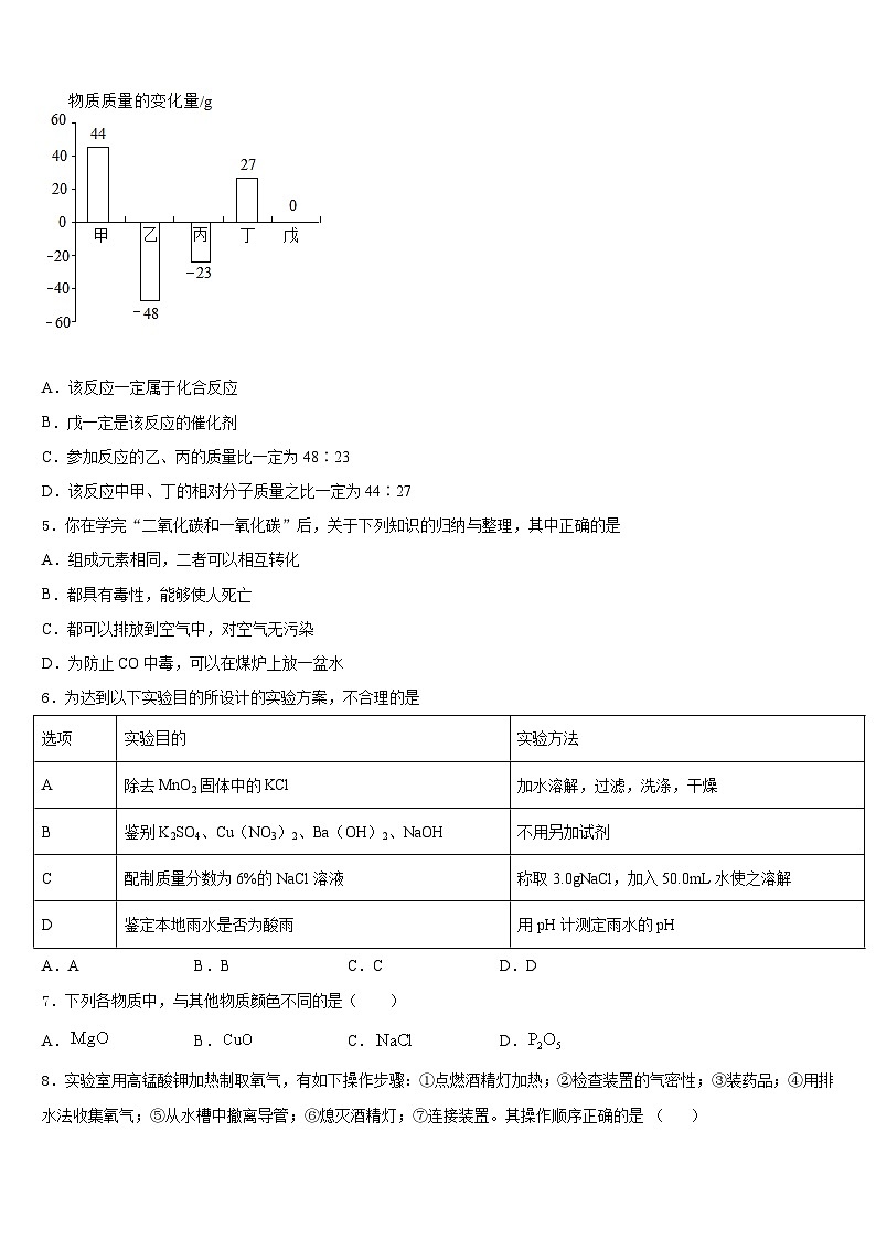 甘肃省兰州市七里河区2023-2024学年九年级化学第一学期期末调研试题含答案第2页