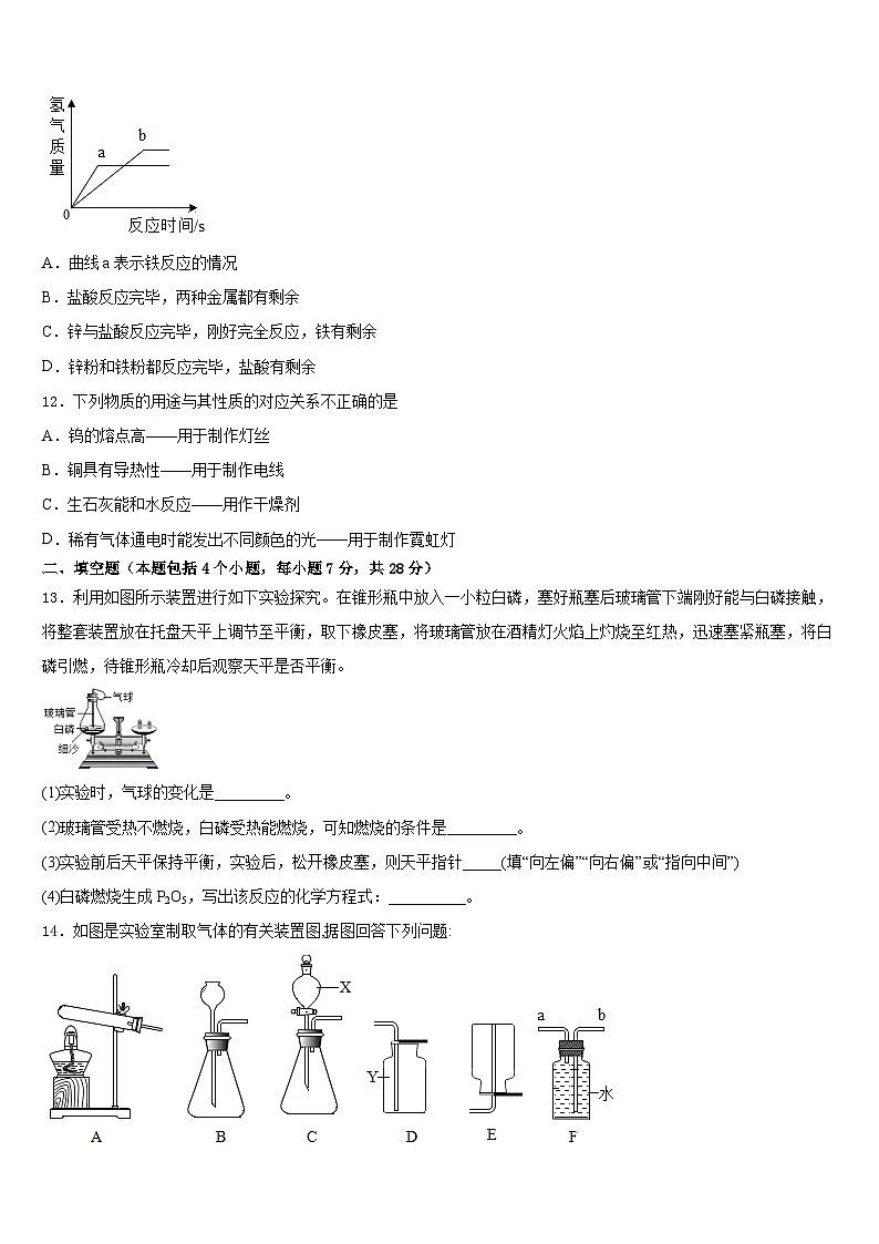 湖南省长沙市芙蓉区长郡芙蓉中学2023-2024学年九年级化学第一学期期末教学质量检测模拟试题含答案03