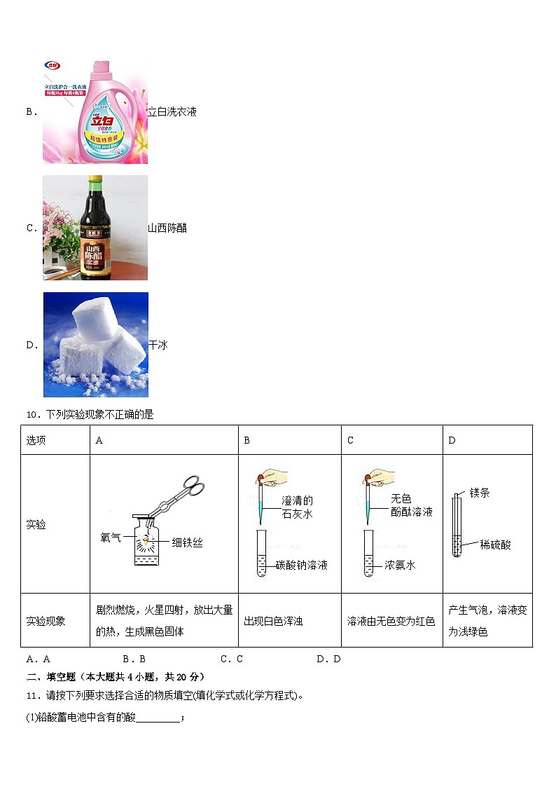 甘肃省金昌市金川区宁远中学2023-2024学年九上化学期末质量跟踪监视试题含答案第3页