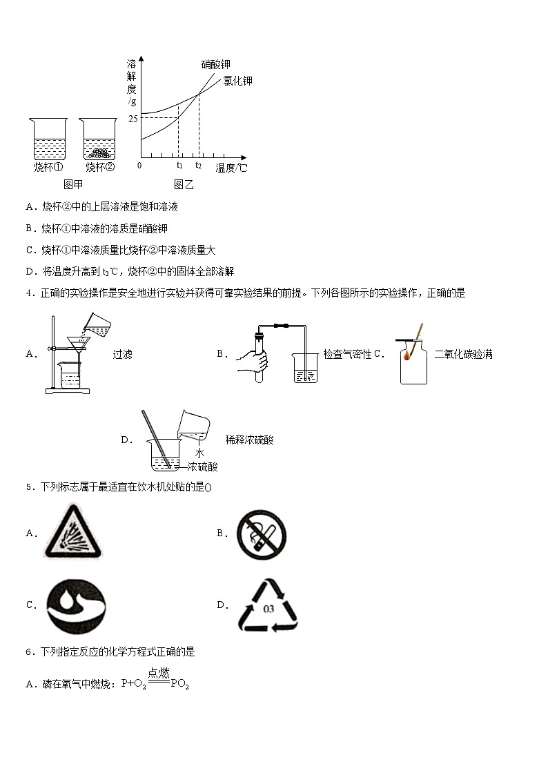 甘肃省武威市凉州区2023-2024学年九年级化学第一学期期末学业质量监测试题含答案02