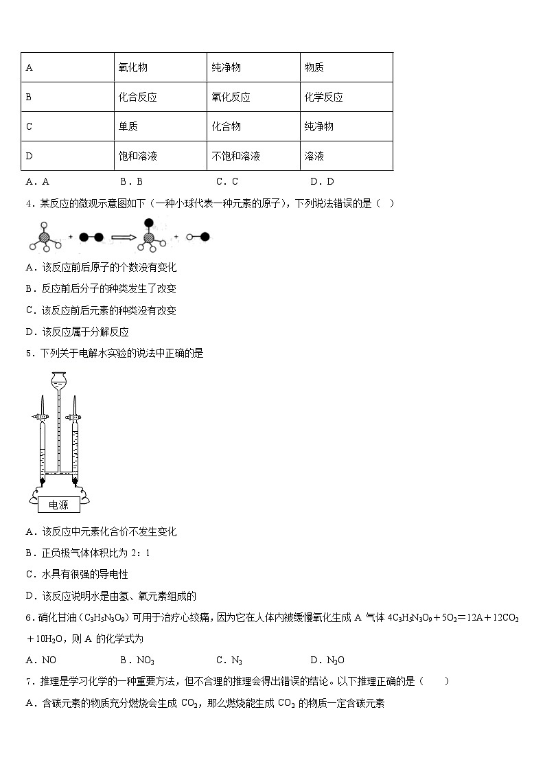 福建省福州十中学2023-2024学年化学九年级第一学期期末联考模拟试题含答案02