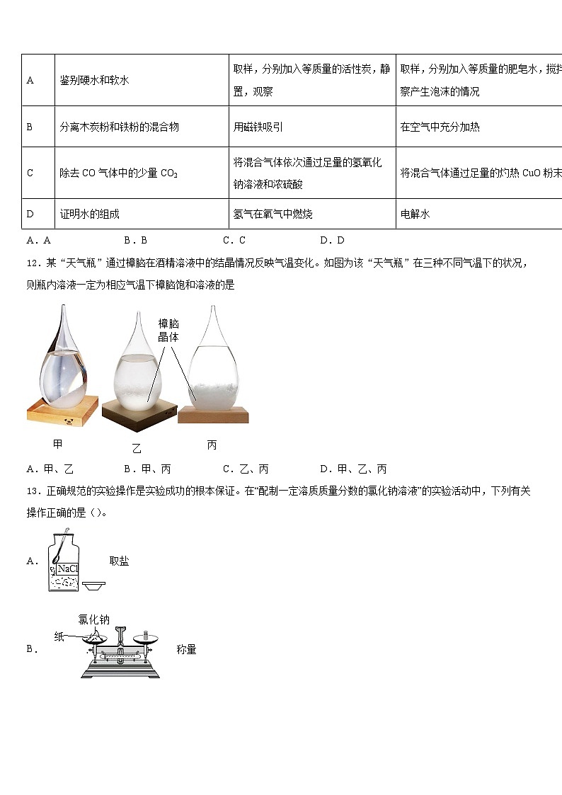 福建省福州市台江区2023-2024学年九上化学期末质量检测模拟试题含答案第3页