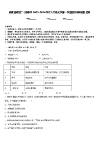 福建省莆田二十四中学2023-2024学年九年级化学第一学期期末调研模拟试题含答案