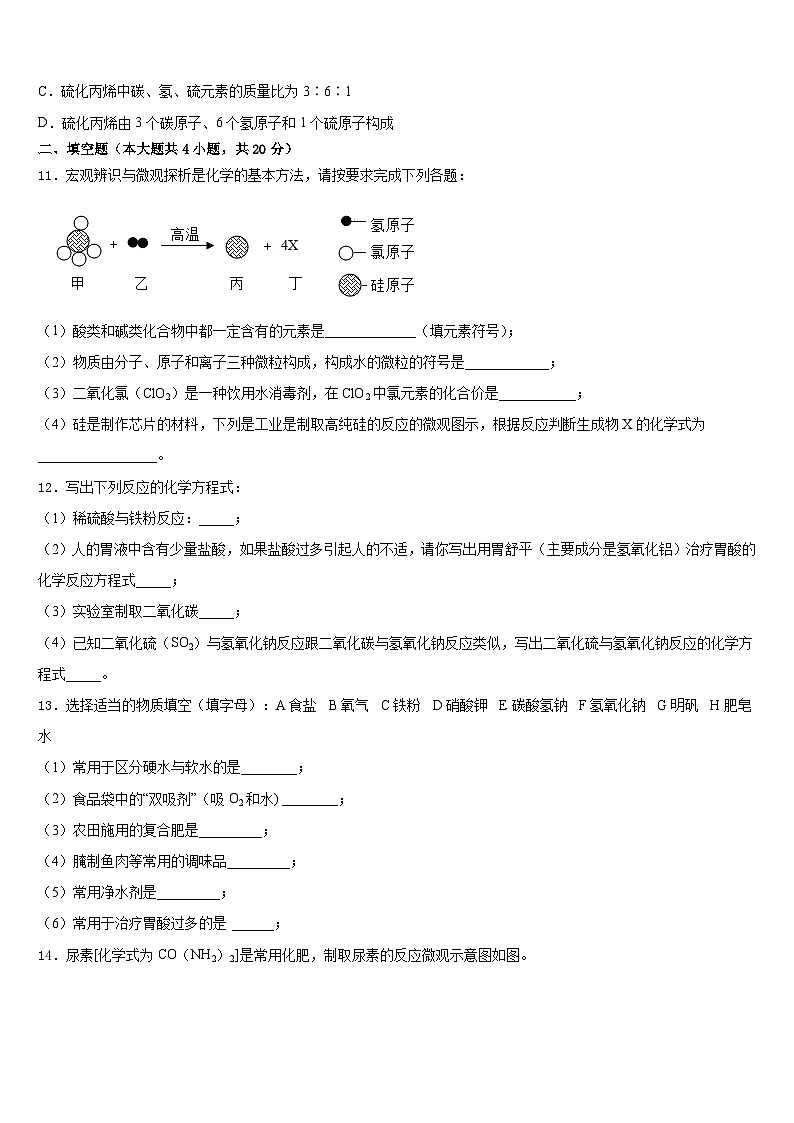 福建省永春县第一中学2023-2024学年化学九年级第一学期期末学业质量监测模拟试题含答案第3页