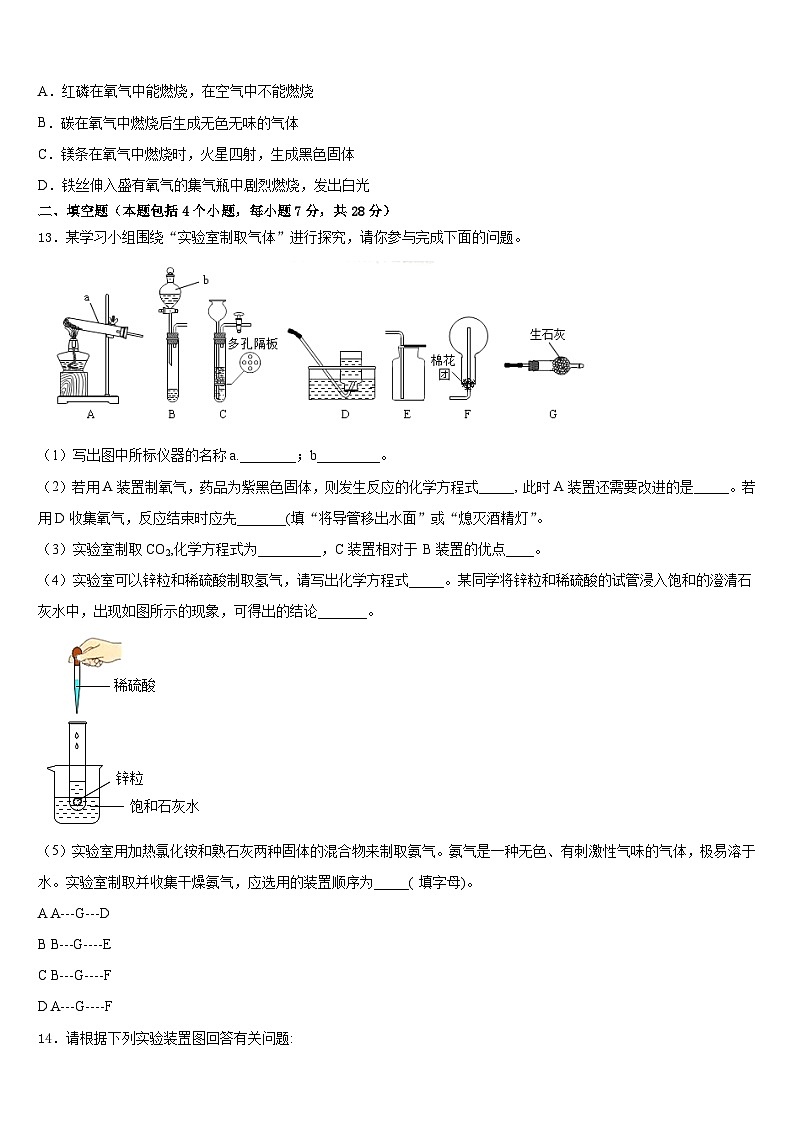 福建省永定区第二初级中学2023-2024学年化学九上期末复习检测试题含答案第3页