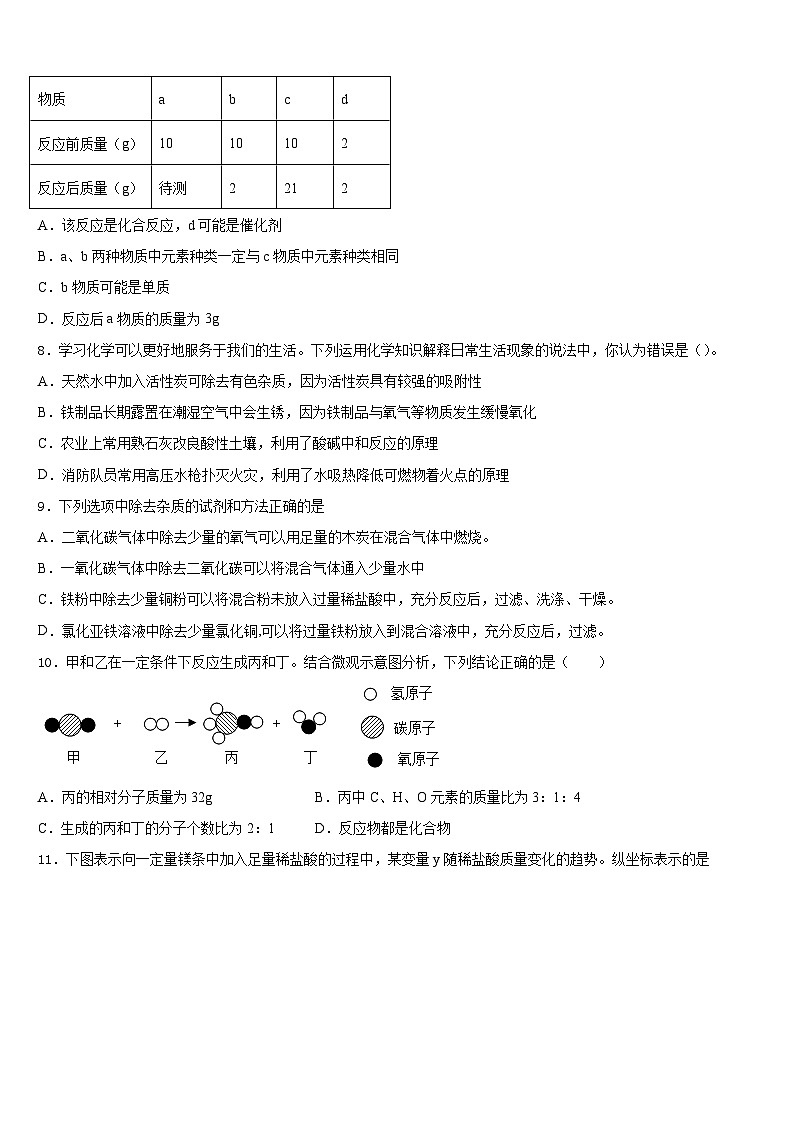 福建省泉州市泉州聚龙外国语学校2023-2024学年化学九上期末联考试题含答案03