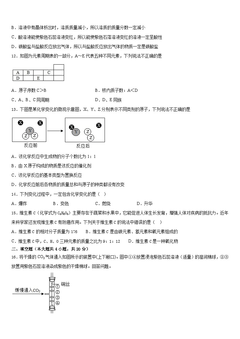福建省漳州市龙文区龙文中学2023-2024学年化学九上期末教学质量检测模拟试题含答案03