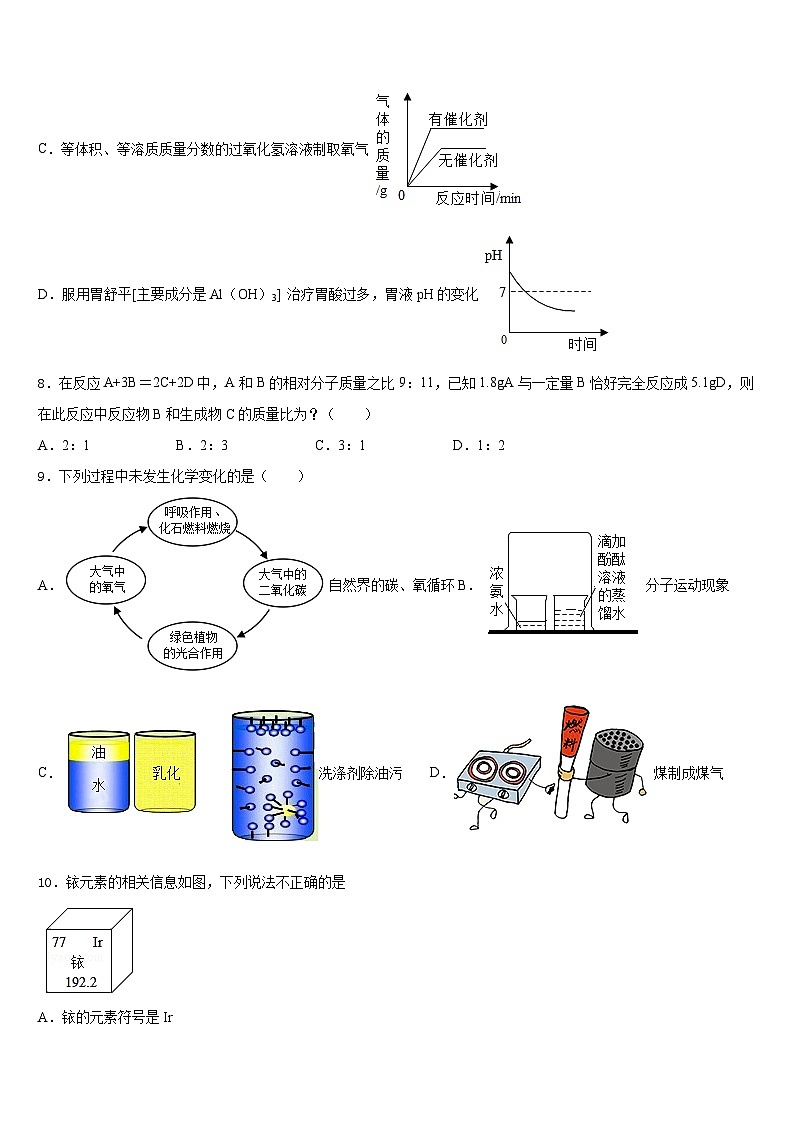 福建省莆田市涵江区2023-2024学年化学九年级第一学期期末质量检测试题含答案03