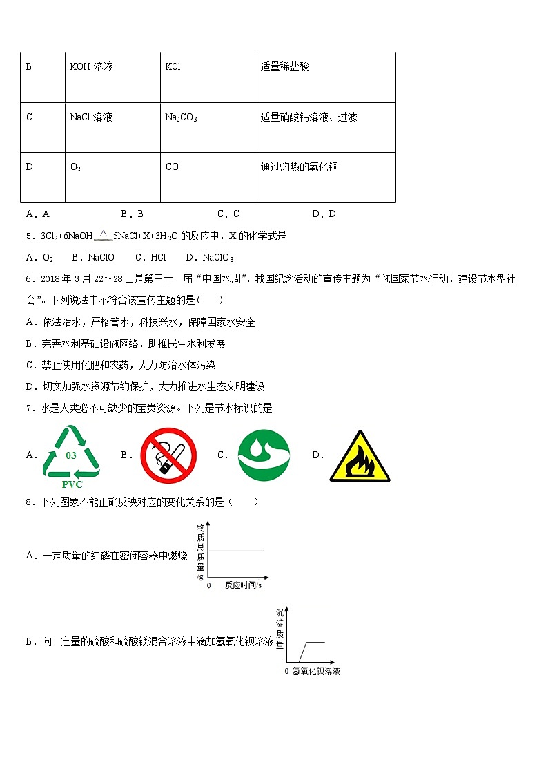 贵州省2023-2024学年化学九年级第一学期期末联考试题含答案第2页