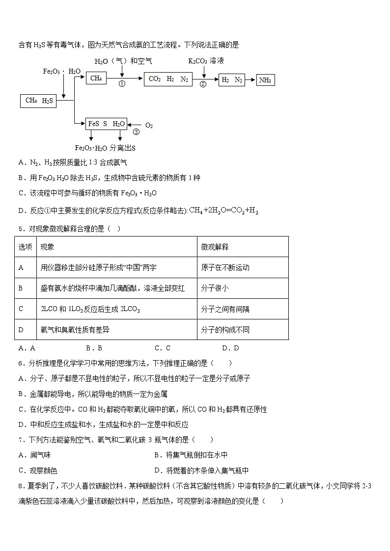 贵州省六盘水二十中学2023-2024学年九年级化学第一学期期末复习检测模拟试题含答案第2页