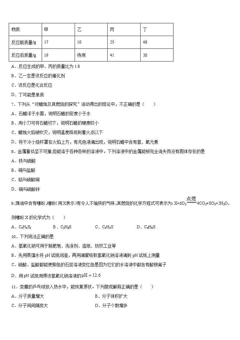 许昌市重点中学2023-2024学年九年级化学第一学期期末考试试题含答案第2页