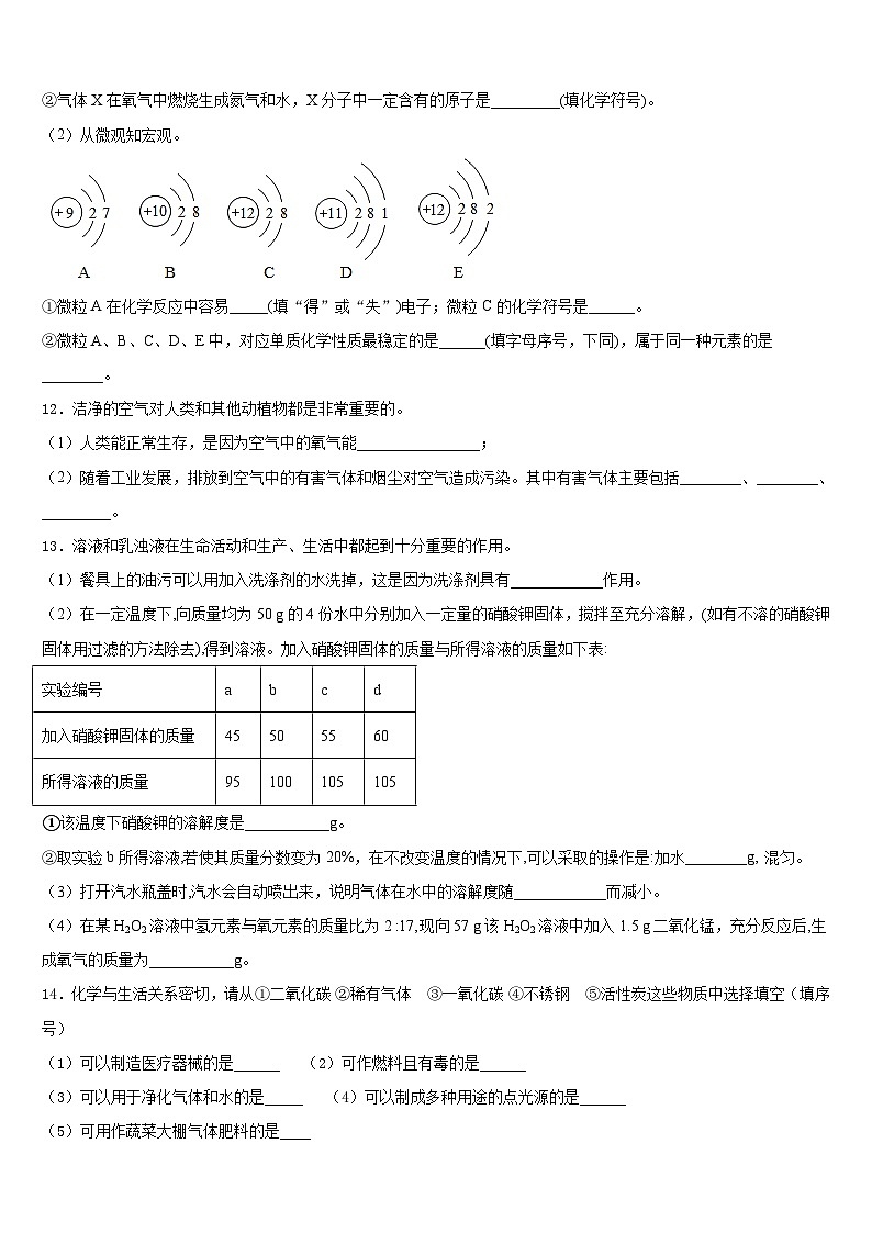 钦州市重点中学2023-2024学年九上化学期末学业质量监测试题含答案03