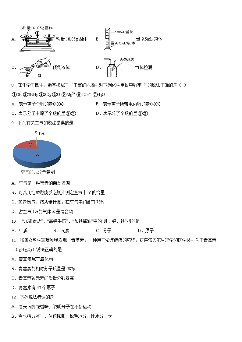 长沙市重点中学2023-2024学年化学九上期末考试模拟试题含答案第2页