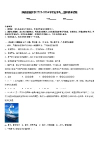 陕西省西安市2023-2024学年化学九上期末统考试题含答案