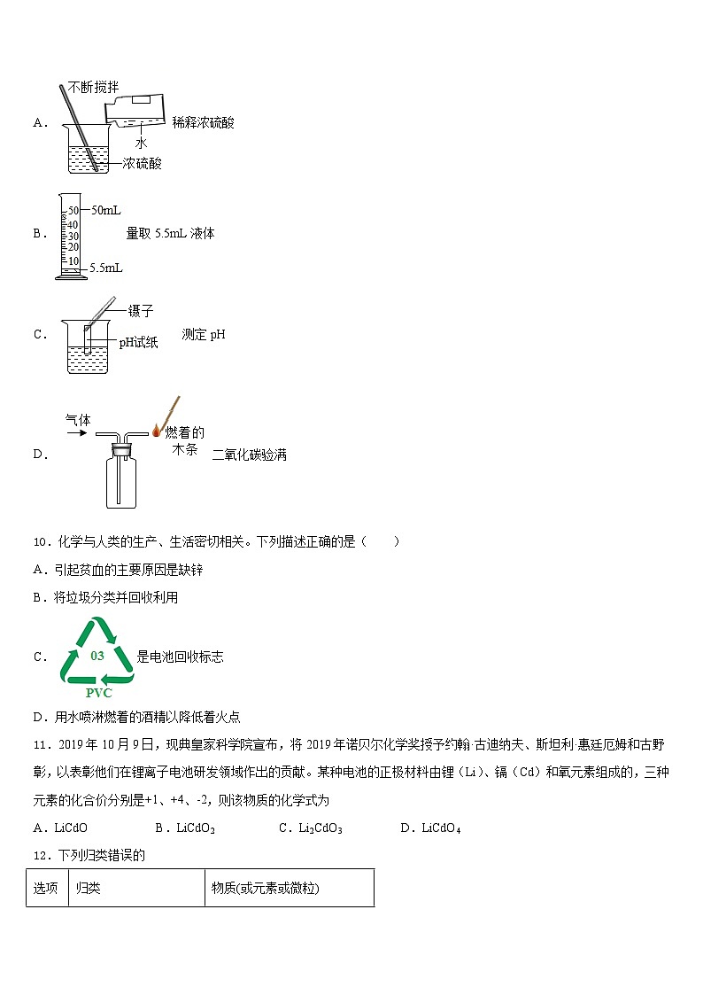 陕西省延安市延长县2023-2024学年化学九年级第一学期期末经典模拟试题含答案第3页
