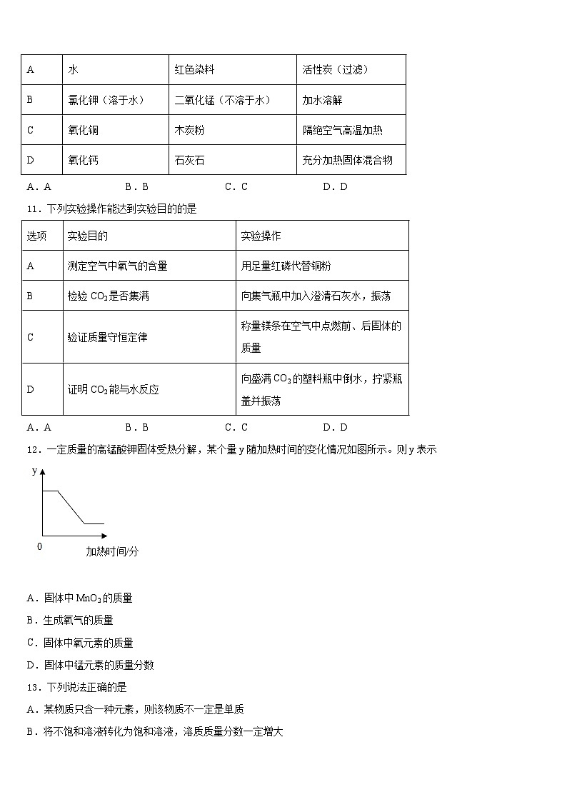 黑龙江省双鸭山市集贤县2023-2024学年化学九上期末统考试题含答案第3页
