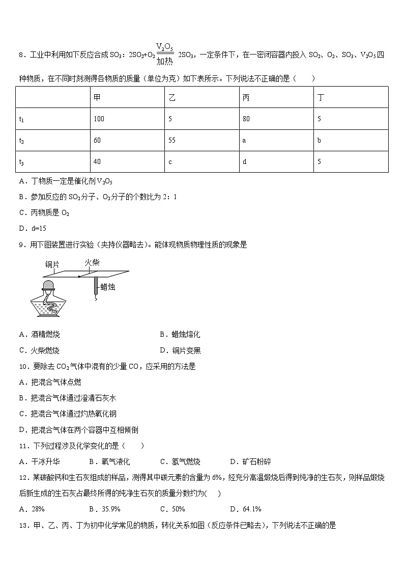 甘肃省渭源县2023-2024学年化学九上期末学业水平测试试题含答案03