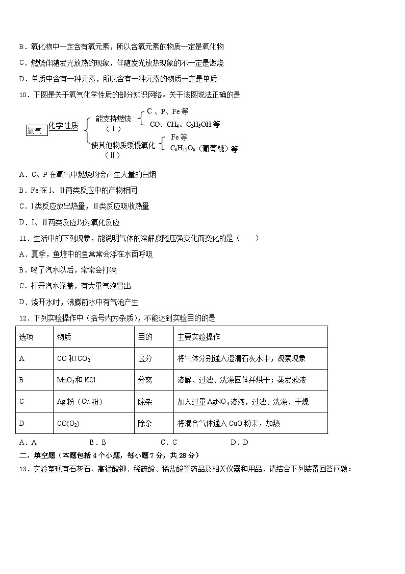 黑龙江省七台河市2023-2024学年化学九年级第一学期期末学业水平测试试题含答案03