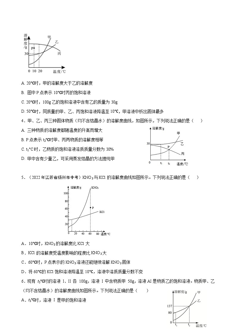 备战中考化学考点总复习 专题一 坐标图象问题【考点巩固】（全国通用）（原卷版+解析版）02