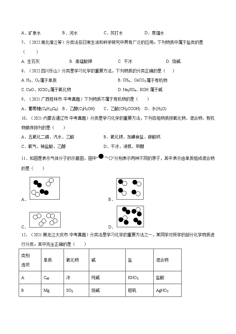备战中考化学考点总复习 专题02 物质的分类【考点巩固】（全国通用）（原卷版+解析）第2页