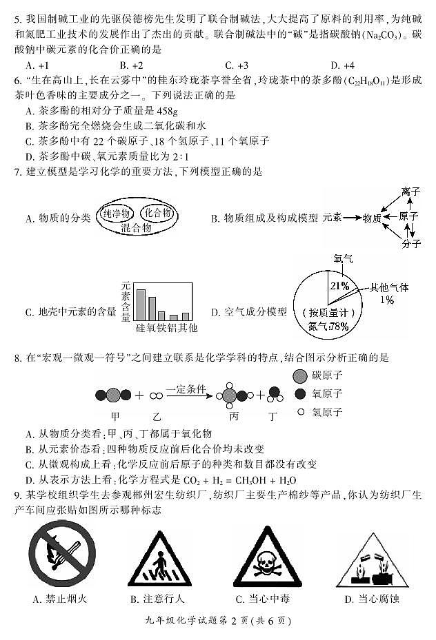 湖南省郴州市苏仙区2023-2024学年九年级上学期1月期末化学试题含答案02