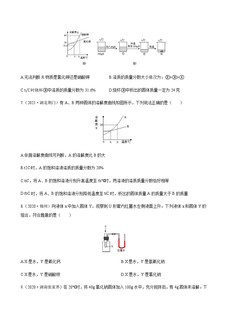 人教版中考化学一轮复习讲练测 第九单元  溶液（检测）（原卷版+解析版）02