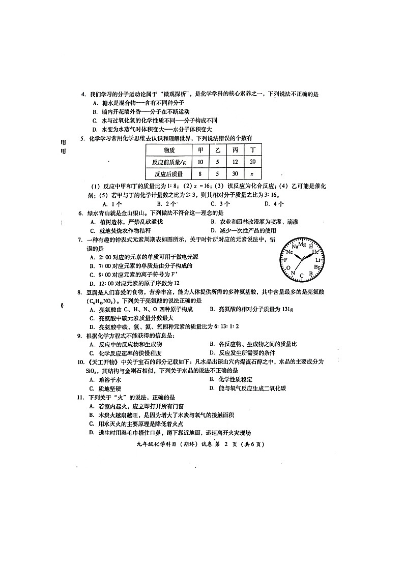 广东省揭阳市榕城区2023-2024学年九年级上学期期末考试化学试题第2页