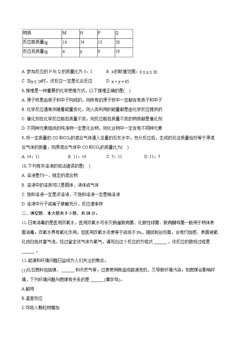 2022-2023学年山西省忻州市代县等2地九年级（上）期末化学试卷（含详细答案解析）03