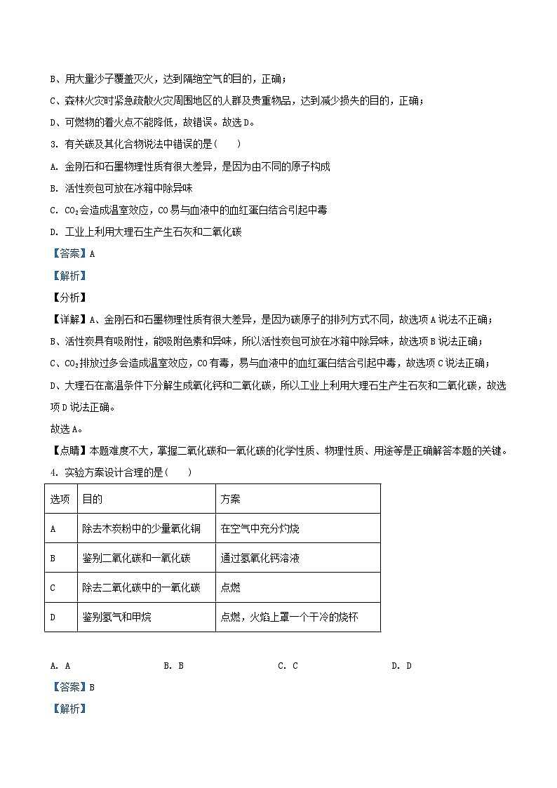 2020-2021学年上海市闵行区九年级上学期化学12月月考试题及答案第2页