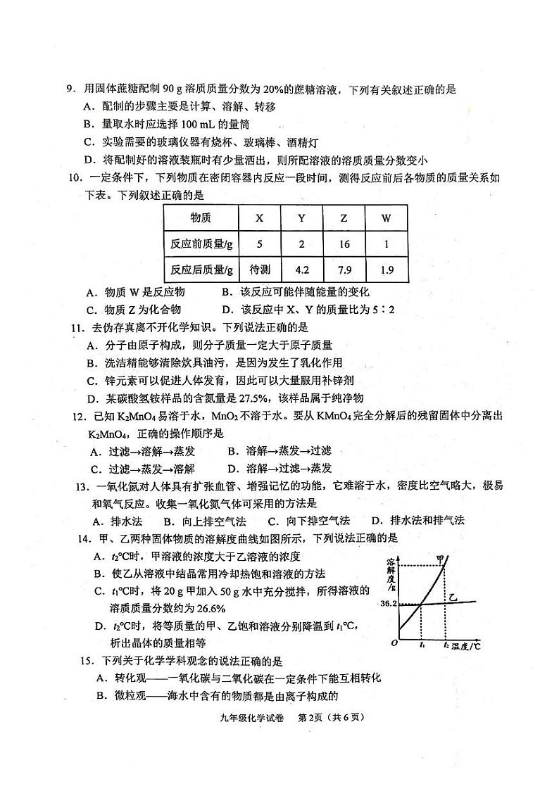 江苏省徐州市2023-2024学年九年级上学期1月期末化学试题第2页