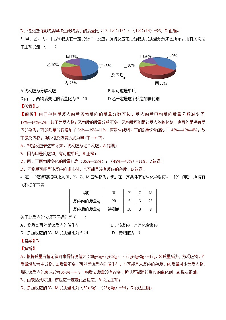 专题02 质量守恒定律 化学方程式（练习）（解析版）第3页