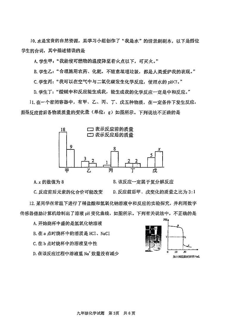 山东省枣庄市2023-2024学年九年级上学期1月期末化学试题第3页