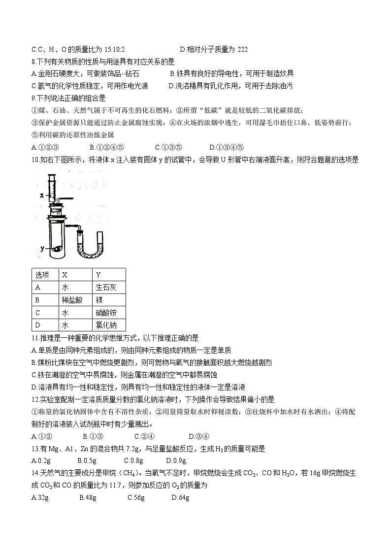 河南省漯河市临颍县2023-2024学年九年级上学期期末化学试题第2页